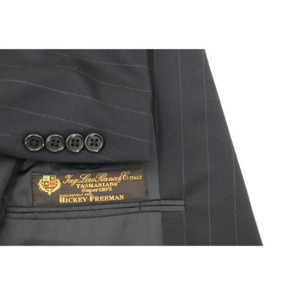 Hickey Freeman Loro Piana Sport‎ Coat Mens 40R Tasmanian 120s Wool striped notch